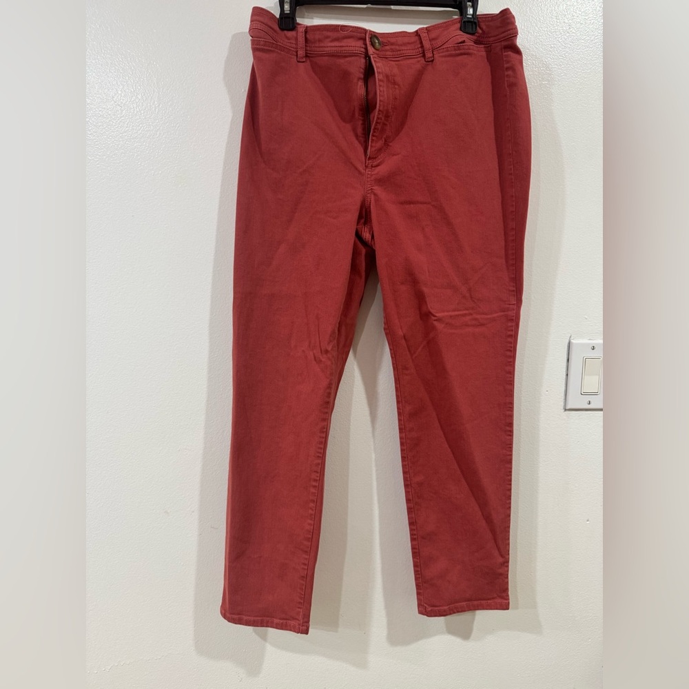 LOFT Women's High Rise Jeans in Deep Red